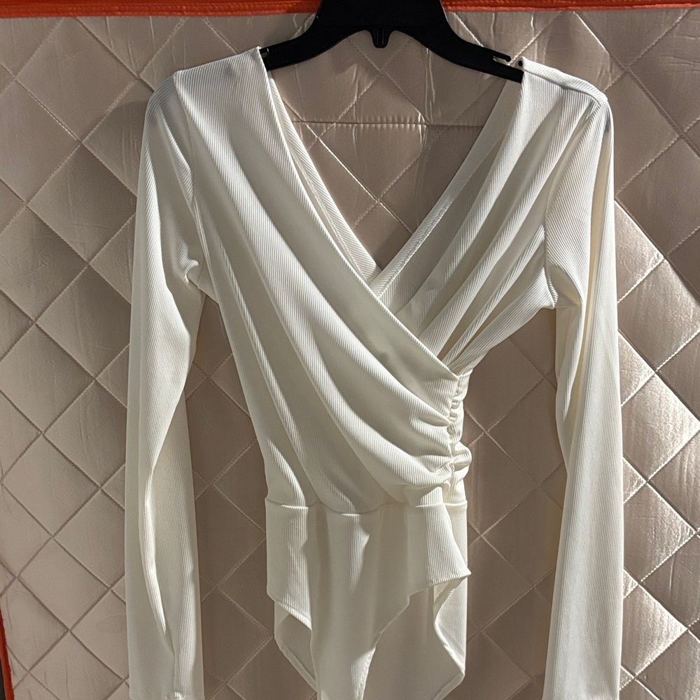 Elegant White Wrap Top
